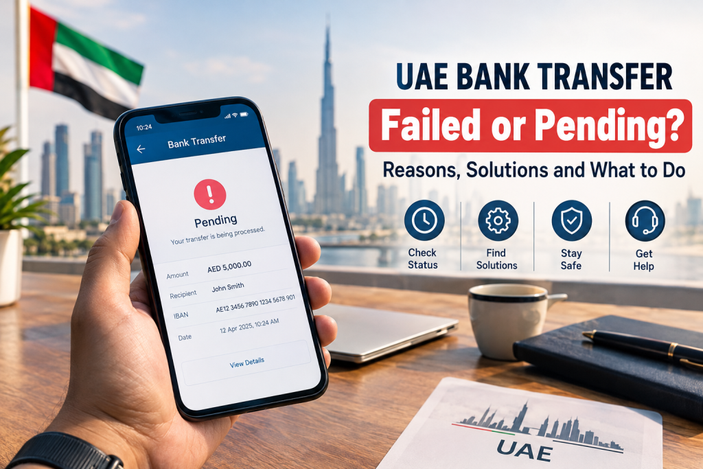 UAE bank transfer failed or pending solutions